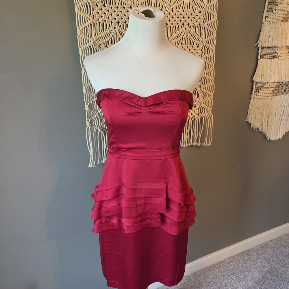 BCBGMaxAzria Strapless Red Dress